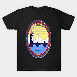 Czech Republic- Prague- Retro-Vintage Patch T-Shirt